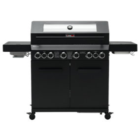 CosmoGrill 8 Burner Platinum Yamara Dark 6+2 Gas BBQ, Viewing Glass, 4 Main Burners - FREE NEXT-DAY DELIVERY