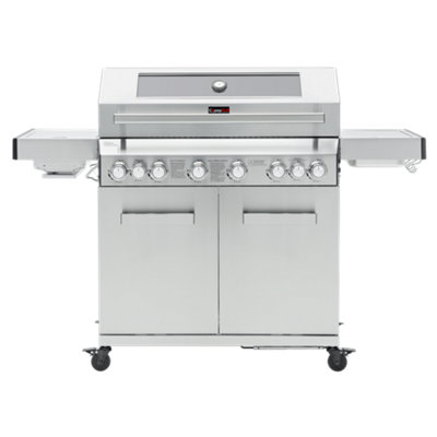 CosmoGrill 8 Burner Stainless Steel Yamara 6+2 Gas BBQ, Viewing Glass, 6 Main Burners