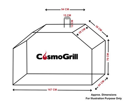 CosmoGrill BBQ Barbecue Cover 600D Oxford Fabric Cloth Heavy Duty UV Protected (DUO DUEL FUEL) - 3