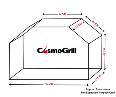 CosmoGrill BBQ Barbecue Cover 600D Oxford Fabric Cloth Heavy Duty UV Protected (Premium