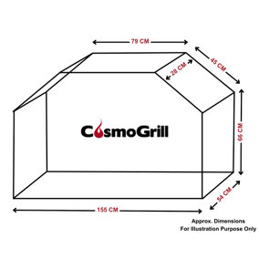 CosmoGrill BBQ Barbecue Cover 600D Oxford Fabric Cloth Heavy Duty UV Protected (PRO 6+1)