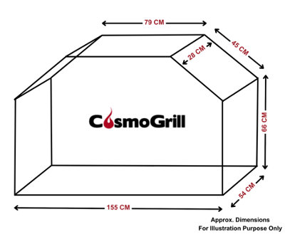 CosmoGrill BBQ Barbecue Cover 600D Oxford Fabric Cloth Heavy Duty UV Protected (PRO 6+1)