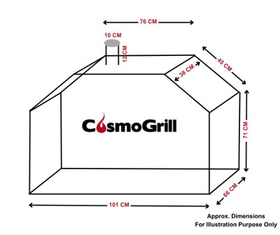 CosmoGrill BBQ Barbecue Cover 600D Oxford Fabric Cloth Heavy Duty UV Protected (XXL Smoker Cover)