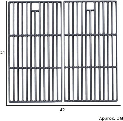 CosmoGrill Cast Iron Grill Grate Set for Pro 6+1 Gas Barbecues