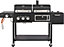 CosmoGrill Duo Dual Fuel Black Gas and Charcoal Barbecue with Wheels Cast Iron Grates Offset Smoker