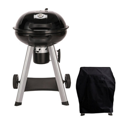 CosmoGrill Kettle Charcoal, Freestanding Portable BBQ Grill with Adjustable Vents, Integrated Thermometer, Ash Catcher and Cover