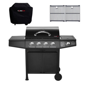 CosmoGrill Original 5 Gas Burner 4+1 Outdoor Barbecue For Garden with Cover and Two Cast Iron Grill Grate