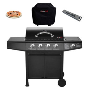 CosmoGrill Original 5 Gas Burner 4+1 Outdoor Barbecue For Garden with Cover, Pizza Stone and Smoker Box