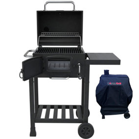 CosmoGrill Outdoor Jr. Smoker Charcoal Barbecue For Garden with Weatherproof Cover