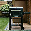 CosmoGrill Outdoor XL Smoker Barbecue Charcoal BBQ with Cover and Cast Iron Grills