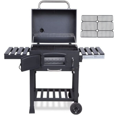 CosmoGrill Outdoor XL Smoker Barbecue Charcoal BBQ with Set of Cast Iron Grills Included - FREE NEXT-DAY DELIVERY