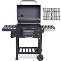 CosmoGrill Outdoor XL Smoker Barbecue Charcoal BBQ with Set of Cast Iron Grills Included