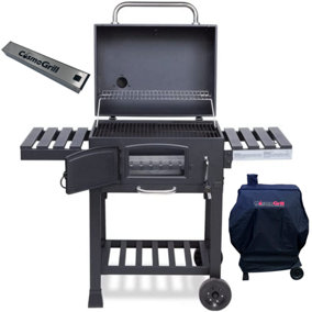 CosmoGrill Outdoor XL Smoker Charcoal Barbecue For Garden with Cover, and Smoker Box