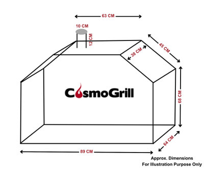 CosmoGrill Outdoor XL Smoker Charcoal Barbecue Grill Garden with Weatherproof Cover - FREE NEXT-DAY DELIVERY