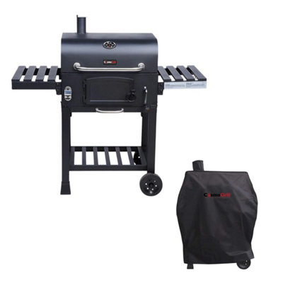 CosmoGrill Outdoor XL Smoker Charcoal Barbecue Grill Garden with Weatherproof Cover