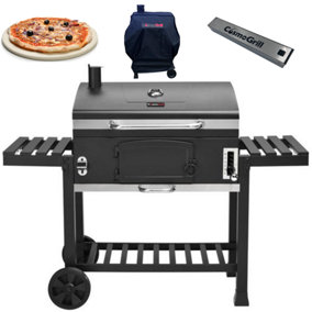 CosmoGrill Outdoor XXL Smoker Charcoal Barbecue For Garden with Cover, Pizza Stone, and Smoker Box- FREE NEXT DAY DELIVERY