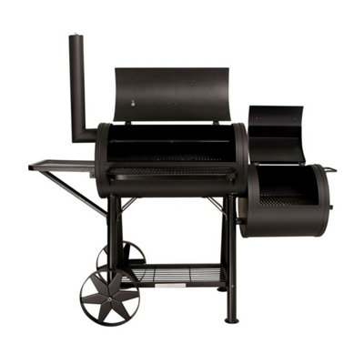 CosmoGrill Outdoor XXXL (90kg) Charcoal Barbecue with Barrel Offset Smoker, Thermometer (ORDER BY 4 PM FOR FREE NEXT DAY DELIVERY)