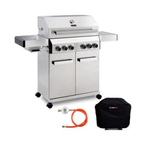 CosmoGrill Platinum Stainless Steel 4+2 Silver Gas Barbecue with Weatherproof Cover