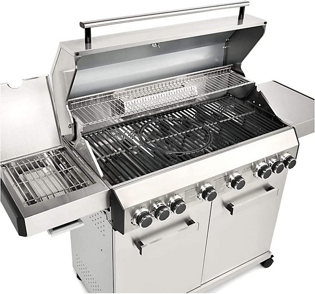 CosmoGrill Platinum Stainless Steel 6+2 Silver Gas Barbecue with Side  Searer and Storage | DIY at B&Q