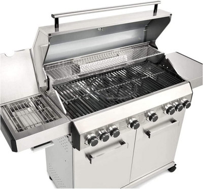 at Searer Steel Storage Silver with 6+2 CosmoGrill DIY Platinum and Gas Barbecue Stainless | B&Q Side