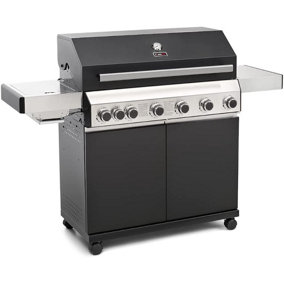 CosmoGrill Premium Black 6+1 Black Gas Barbecue with Side Searer and Storage (ORDER BY 4 PM FOR FREE NEXT DAY DELIVERY)