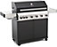 CosmoGrill Premium Black 6+1 Black Gas Barbecue with Side Searer and Storage