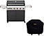 CosmoGrill Premium Black 6+1 Black Gas Barbecue with Weatherproof Cover and Side Searer