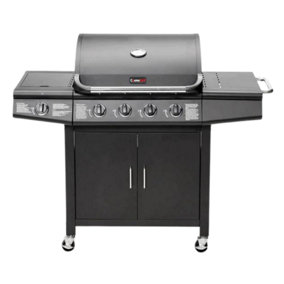 CosmoGrill Pro 4+1 Black Gas Barbecue with Side Burner and Storage