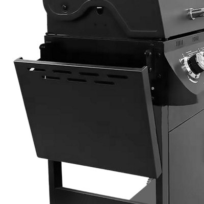 CosmoGrill Pro 6+1 Black Gas Barbecue with Side Burner and Storage - 7