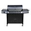 CosmoGrill Pro 6+1 Black Gas Barbecue with Weatherproof Cover and Side Burner