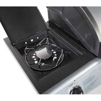 CosmoGrill Pro 6+1 Silver Gas Barbecue with Side Burner and Storage - 4