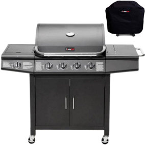 CosmoGrill Pro Deluxe 5 Gas Burner 4+1 Barbecue Grill, Stainless-Steel Warming Rack, With Weatherproof Cover