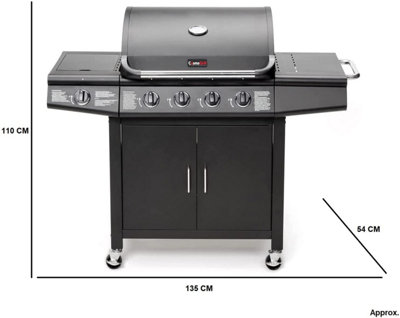 CosmoGrill Pro Deluxe 5 Gas Burner 4+1 Barbecue Grill with Storage & Weatherproof Cover - NEXT DAY DELIVERY INC WEEKEND