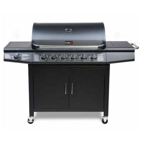 CosmoGrill Pro Deluxe 7 Gas Burner 6+1 Barbecue Grill, Stainless-Steel Warming Rack - FREE NEXT-DAY DELIVERY