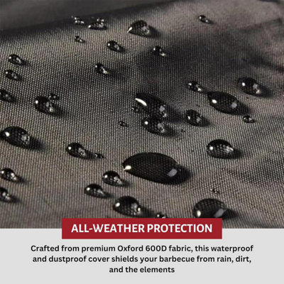 CosmoGrill Smoker Jr. BBQ Cover Waterproof Heavy Duty with Anti-UV Protection Barbecue Cover, 600D Oxford Cloth, Adjustable Straps