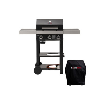 CosmoGrill Wabaya 3 Burner Gas Barbecue Garden Grill With Ceramic Searer, Auto Ignition, Grease Tray, Thermometer And Cover