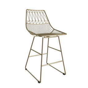 CosmoLiving Astrid Wire Metal Counter Stool Gold