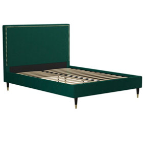 CosmoLiving Audrey Bed Double Green Velvet 2bx