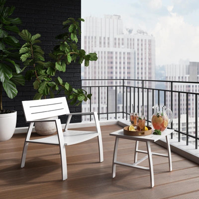 CosmoLiving Avisa 2 Pc Outdoor Table Chair Bistro Set Garden Balcony ...