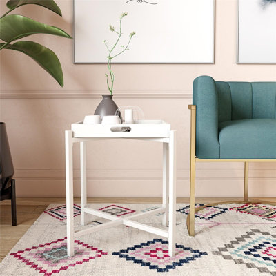 Side table deals with removable tray