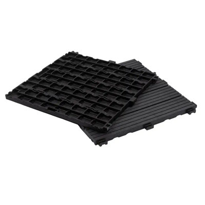 Cosmpolitan Pack of 10 ECO Interlocking 30x30cm Decking Tiles in Graphite