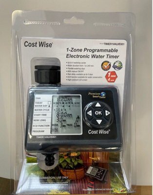 Cost Wise Single-Valve Garden Water Timer - Single Outlet Programmable ...
