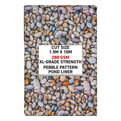 Cost Wise unique garden pond/stream liner, tough 280gsm pebble pattern ...