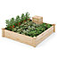Costway 1.2 x 1.2 M Raised Garden Bed Open Base Wooden Elevated Planter w/ Composting Bin