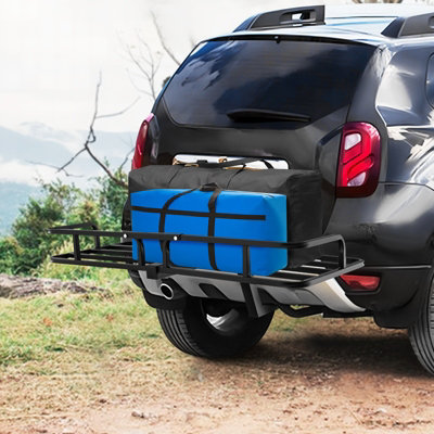 Costway 1.2M x 0.5M Trailer Hitch Mounted Cargo Carrier 250kg Capacity Rust-proof Cargo Basket