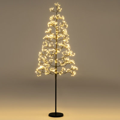 COSTWAY 1.5 M Lighted Alpine Tree w/ Light LED Lights Pre-lit ...