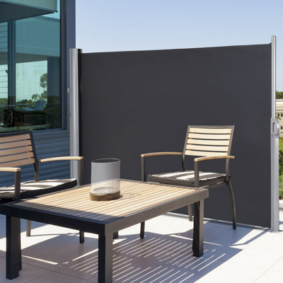 Costway 1.6 x 3M Retractable Folding Side Awning Screen Sun Shade & Wind Screen - 4