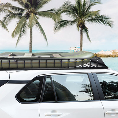 Costway 1.6M X 1M Universal Roof Rack Cargo Carrier Expandable Luggage ...