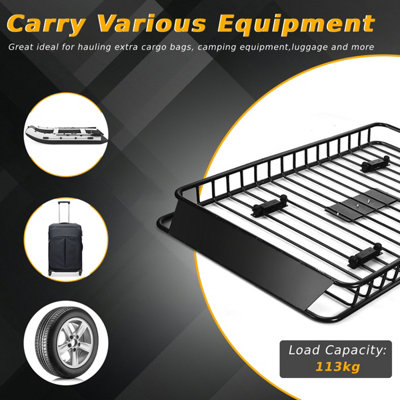 Costway 1.6M X 1M Universal Roof Rack Cargo Carrier Expandable Luggage Top Tray Holder - 4