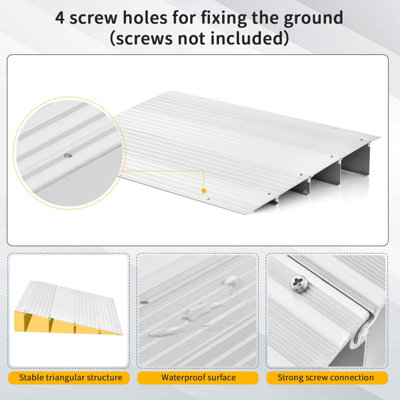 Costway 10.5CM Door Threshold Ramp Aluminum Adjustable Rise Entry Ramp for Wheelchair - 8